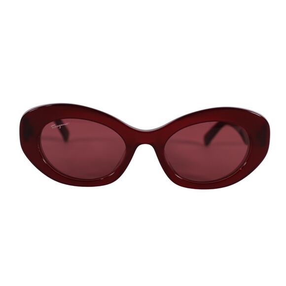 Salvatore Ferragamo Oval Womens Sunglasses - Burgundy / Red - NWT